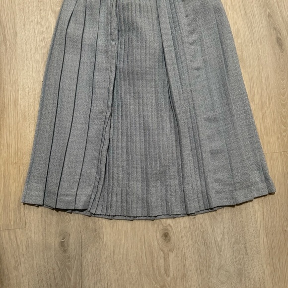 vintage light blue pleated long midi maxi a line skirt - Picture 3 of 8